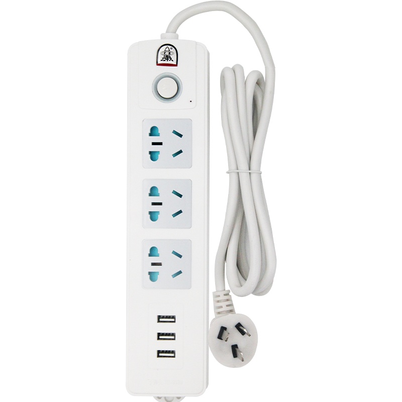 子弹头插座排插USB智能快充电源转换器带线接线板家用插板拖线板