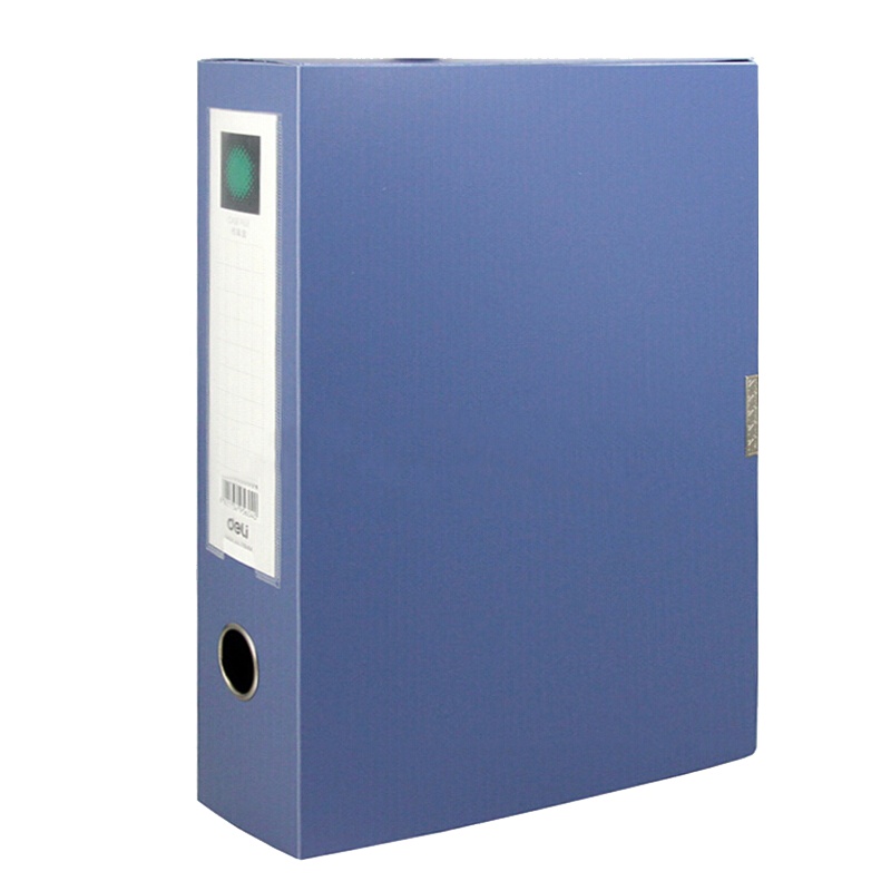 [精选]得力(deli)5604 PP材料耐用4英寸粘扣档案盒(蓝) 10只装