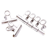 得力(deli)9523票夹 51mm 9523 圆形铁票夹 不锈钢票夹 小夹子 5包 共30个