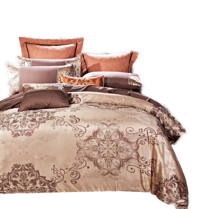 九氏(JOESH)提花全棉四件套纯棉婚庆床上用品被套床单四件套