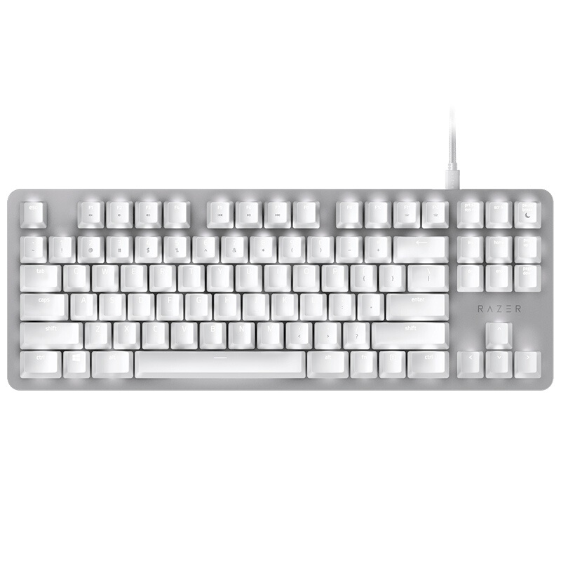 雷蛇(Razer)黑寡妇蜘蛛轻装版-水银 橙轴白色背光 有线 电脑 办公游戏机械键盘