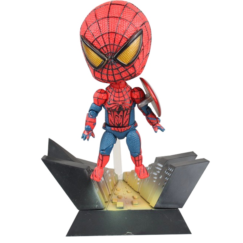 蜘蛛侠手办玩具 spiderman Q版2号 关节可动手办模型车载摆件汽车公仔