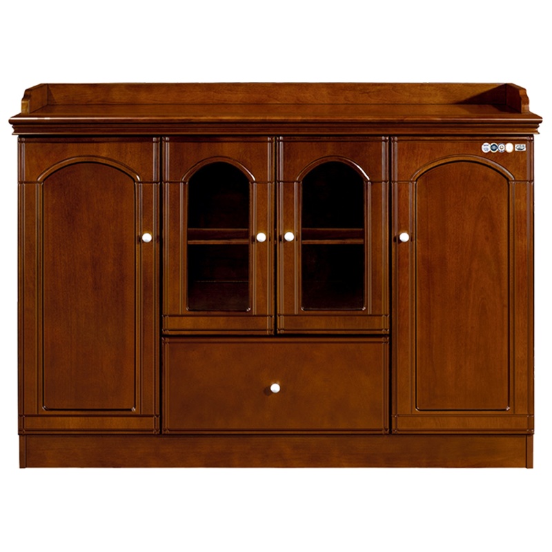 巨高家具红棕色茶水柜实木贴皮餐边柜