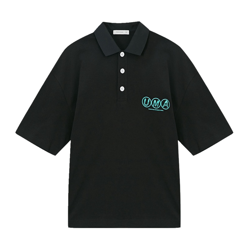 [1件5折价:55]美特斯邦威POLO衫男新款春季情侣青少年潮宽松廓形印花上衣女