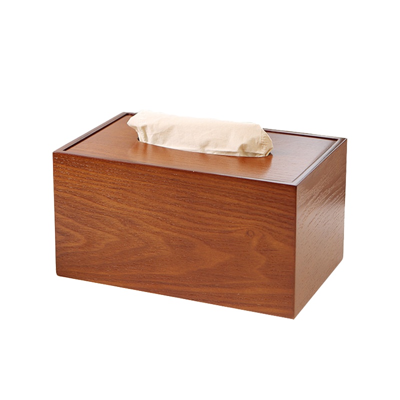 邦禾实木纸巾盒遥控器收纳盒多功能抽纸盒客厅桌面茶几整理