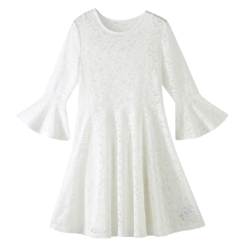 新款拉夏贝尔秋季韩版蕾丝连衣裙女收腰短裙喇叭袖公主裙两件套连衣裙20012427