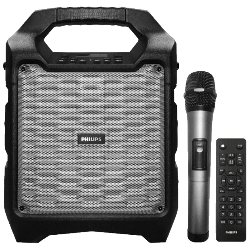 飞利浦 SD55 户外广场舞便携式拉杆音响移动蓝牙音箱无线话筒K歌