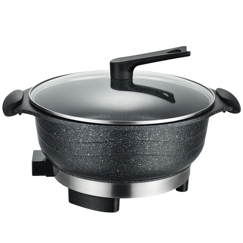 电炒锅炒菜锅多功能家用一体式插电火锅锅麦饭石蒸煮饭不粘电热锅新丰腾尊味渐变色32cm标配+201蒸笼