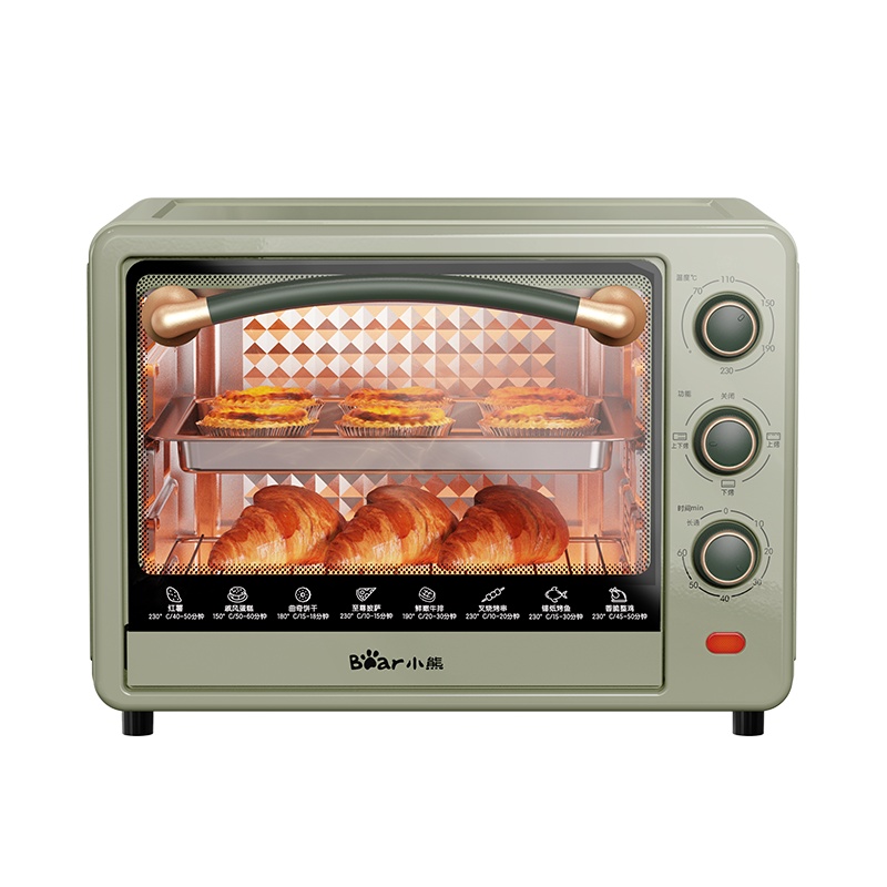 小熊(Bear)电烤箱32L多功能家用大容量烤箱 四层烤位旋钮定时调温 烘焙蛋糕烤炉 DKX-C32G5