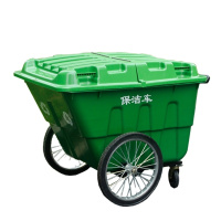 400L塑料环卫垃圾车手推车清洁车物业保洁市政清运车户外垃圾桶