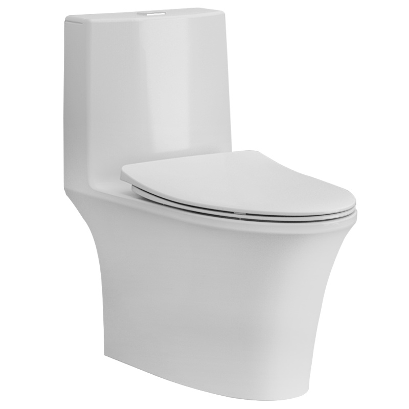 法恩莎卫浴家用马桶卫生间节水座便抽水喷射虹吸式超薄盖板坐便器FB16155