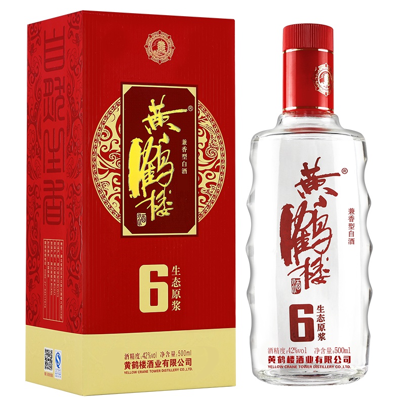 黄鹤楼酒 生态原浆6 42度500ml*6 浓酱兼香型 白酒