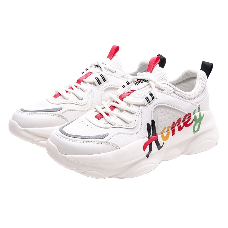 安踏板鞋 女鞋老爹鞋2021新款夏季增高厚底运动鞋女122018886
