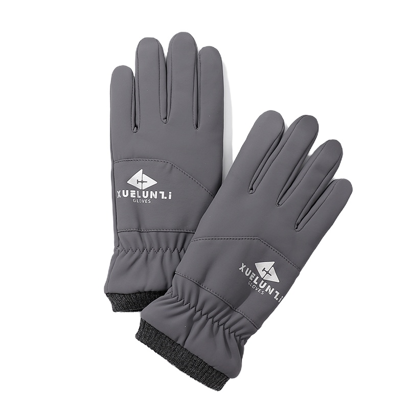 南极人骑行手套男冬季加厚加绒保暖冬天防风防寒户外运动男士手套N2E9X950181 灰色