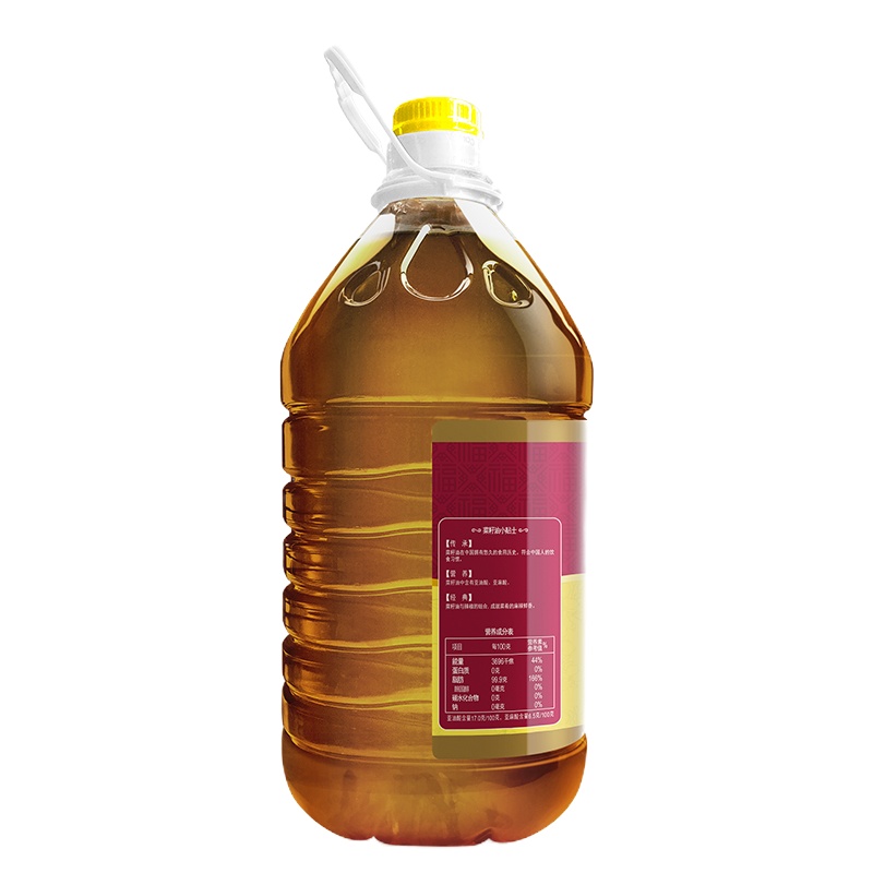 中粮福临门非转基因纯香压榨菜籽油5L/桶物理压榨风味菜籽食用油