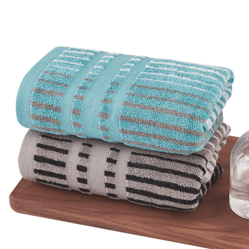 竹之锦 毛巾套装 竹纤维色织条纹毛巾2条装 吸水毛巾洗脸巾洁面巾 34×76cm 105g/条*2