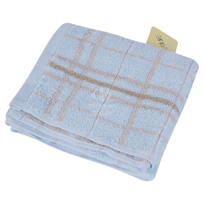 蓓洁双色格子面巾蓝34*74cm