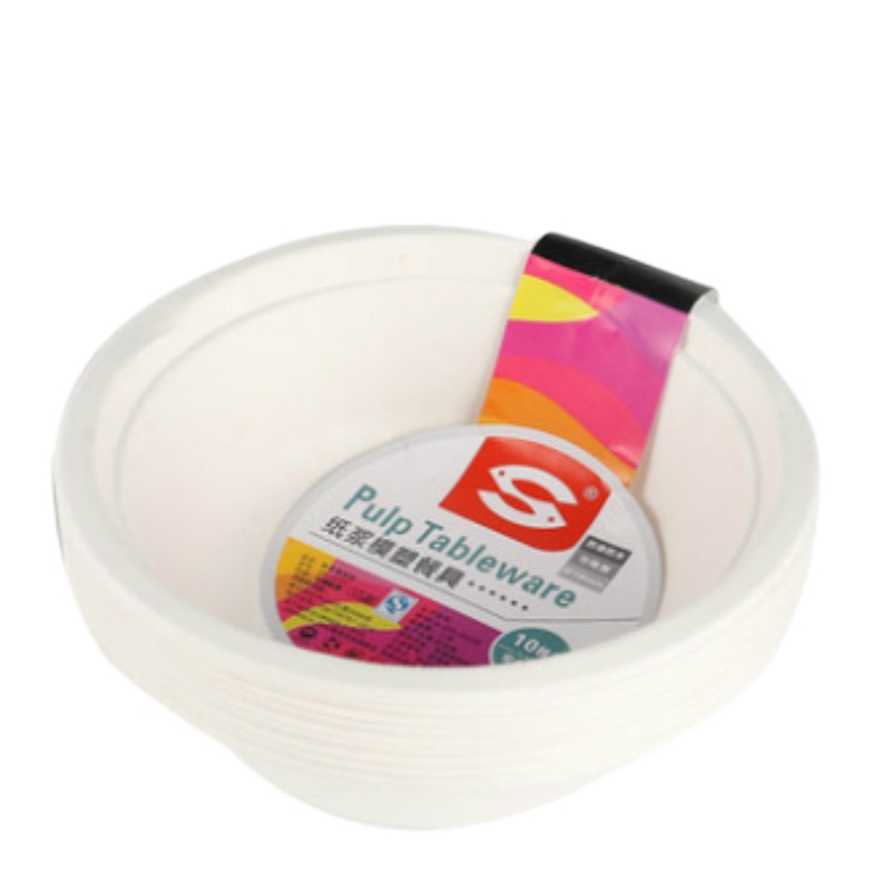 一次性纸盘子家用环保餐具圆形纸碗装菜碗筷套装烧烤蛋糕手工碟子 纸碗500ml 30只装