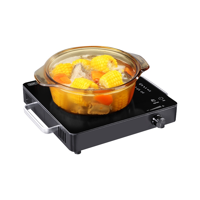 古牌(Gropa)电陶炉方形款不挑锅具触控式2200W家用大功率爆炒多功能茶炉旋钮台式电磁炉+炒锅+汤锅+烤盘