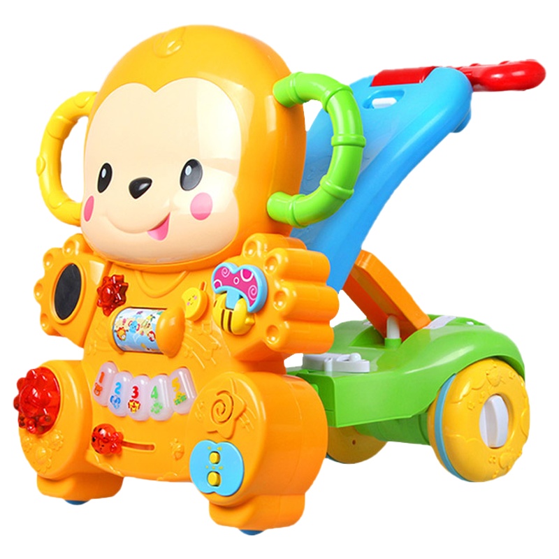 澳贝多功能防侧翻助步车宝宝手推车踏行可座12M+新小猴助步踏行车461170