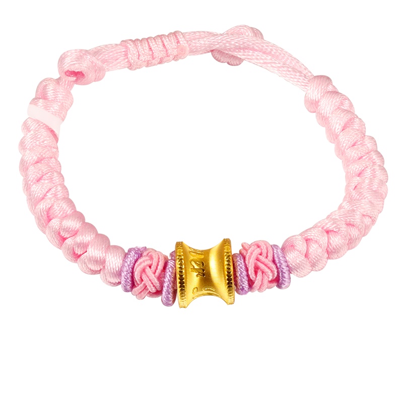 黄金码头足金999爱永恒飞轮手串3D硬金手饰女送小朋友送女友礼物