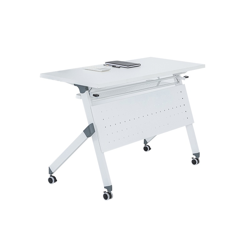 尔迈 培训桌折叠桌长条桌会议桌椅组合员工培训折叠办公双人活动拼接课桌 1.6米带档板