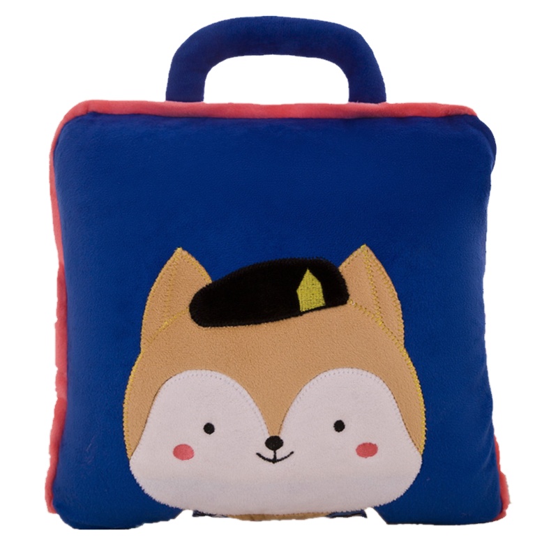 [砳石]手拎卡通贴布绣抱枕被子 下料尺寸38*38 实物尺寸35*35(展开105*150±5)