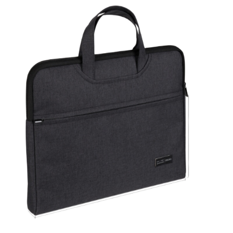 得力(deli)加厚立体办公手提会议包事务包 商务拉链袋电脑公文包 黑色5590