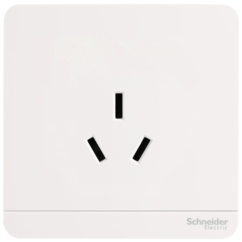 施耐德电气 （Schneider Electric）三孔插座空调电源墙壁开关 电源插座 16A 绎尚镜瓷白
