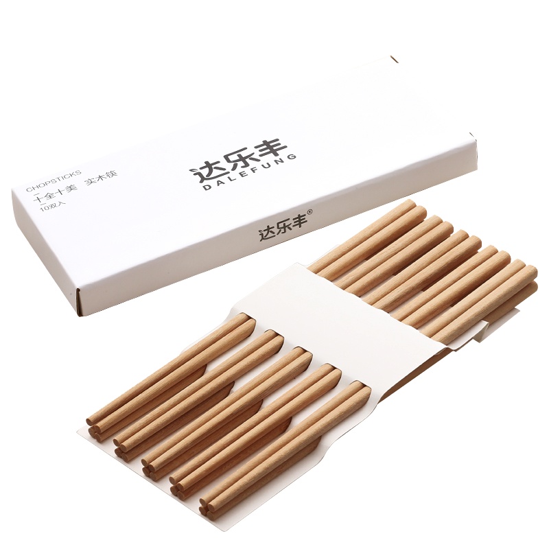 达乐丰 木质筷子 KZ013 10双装 进口铁木筷 无漆无蜡筷子 实木筷子家用小礼盒原木筷 国产 一次性使用(否)