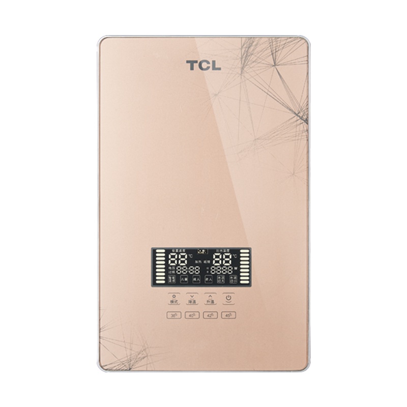 TCL TDR-85TM 即热式电热水器 小型家用恒温速热式淋浴洗澡机 微电脑式免储水速热小厨宝 8500W金色