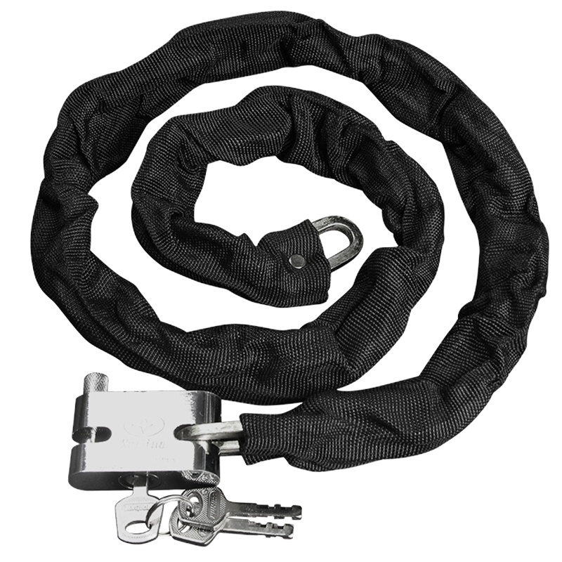 企购优品山地车锁自行车链条锁抗剪摩托车电动车防撬防盗锁单车骑行大门锁 加粗纯铜锁芯