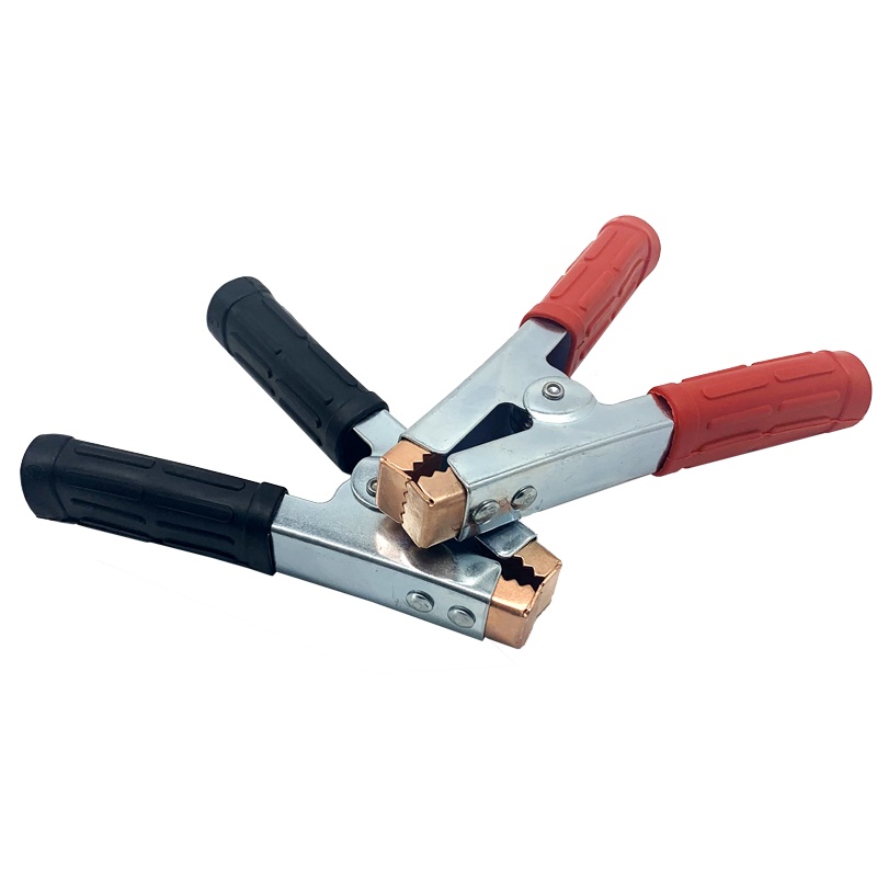 鸿行 强力电瓶充电夹 大号鳄鱼夹 一对装超大超厚 电瓶搭火夹