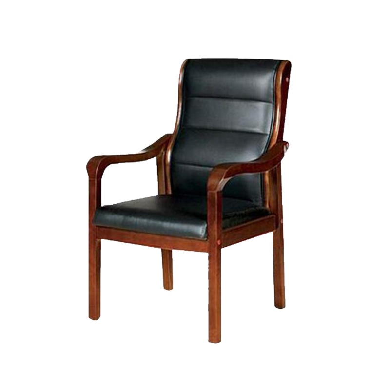 <万保>办公椅 办公家具 木质扶手皮椅 会议椅 现代中式办公椅