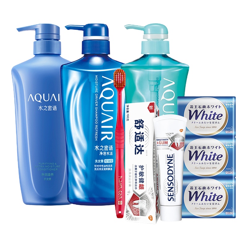 资生堂个人肌肤护理洗护套装 洗发水护发素沐浴露香皂牙刷牙膏套件 （套）