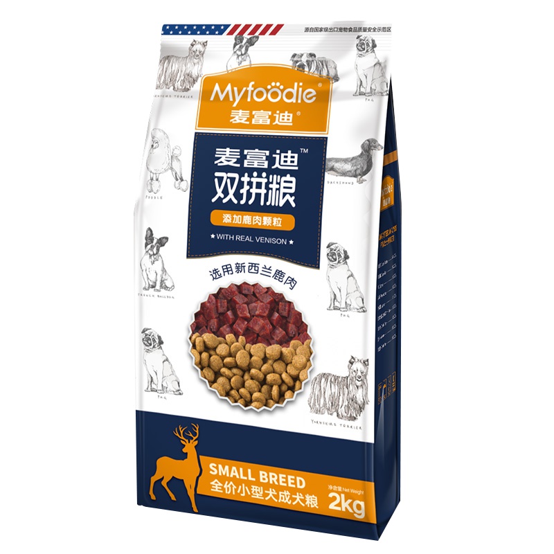 麦富迪小型犬鹿肉双拼成犬粮2kg营养森林通用型犬粮泰迪比熊成犬牛肉味狗粮
