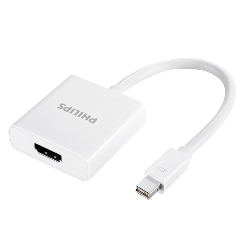 飞利浦(PHILIPS)Mini DP转HDMI转换器高清视频转接头苹果雷电接口笔记本投影仪连接线显示器电视转换