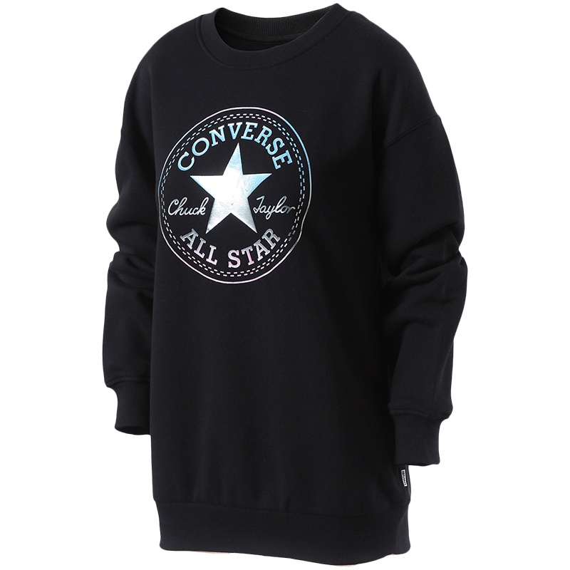 CONVERSE匡威女装卫衣圆领百搭运动休闲套头衫10004530 L 黑色