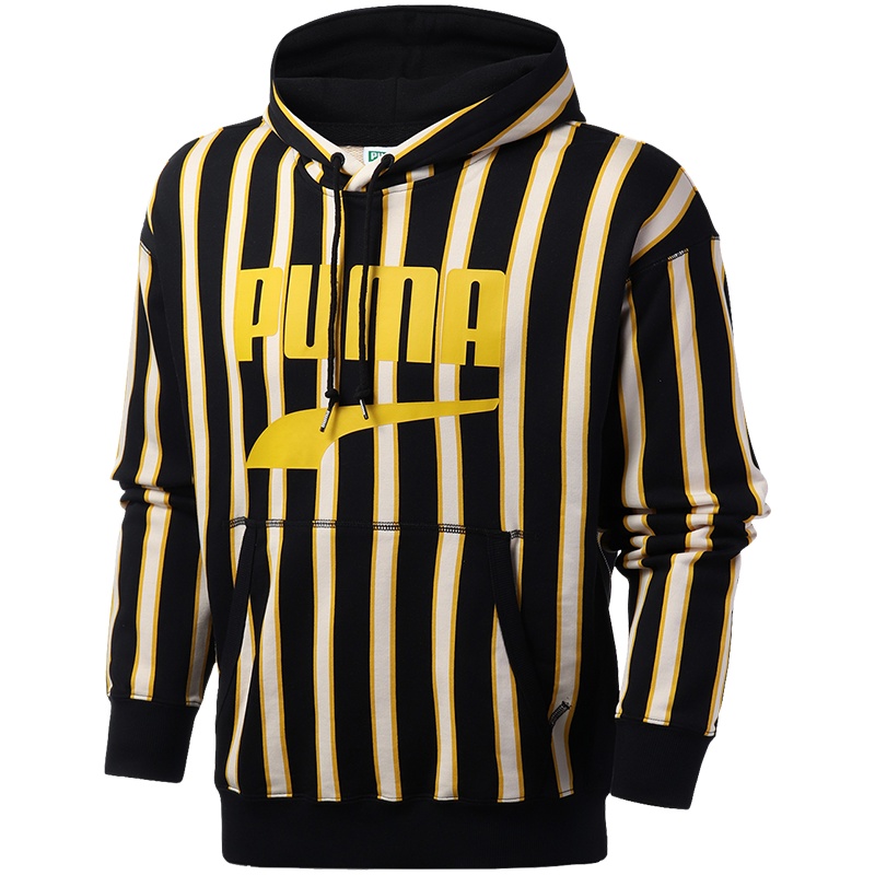 PUMA彪马男装运动服休闲条纹针织连帽卫衣套头衫596004