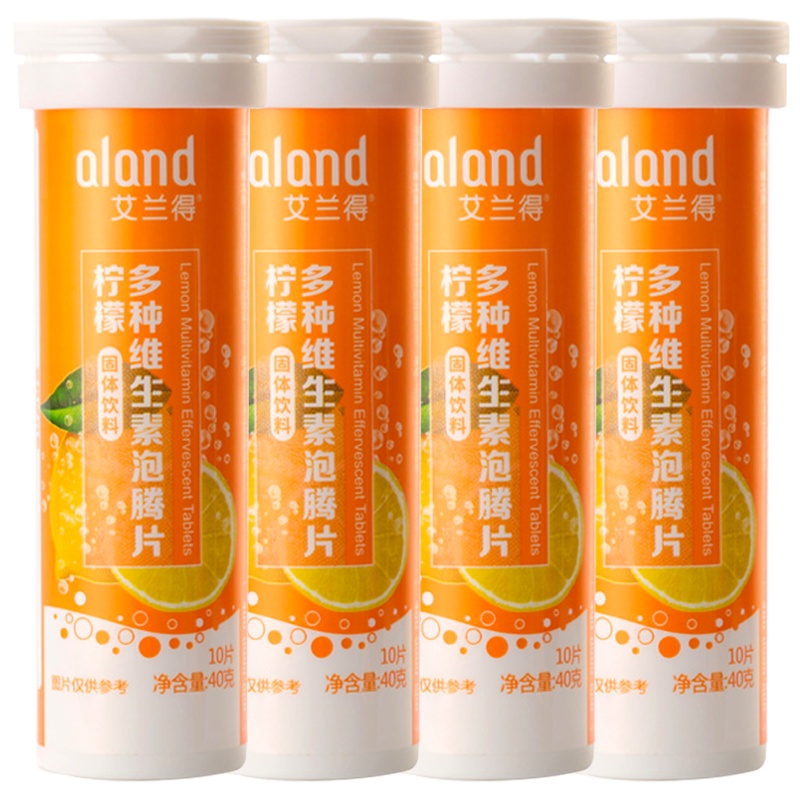 艾兰得维生素C泡腾片柠檬味10片*4瓶