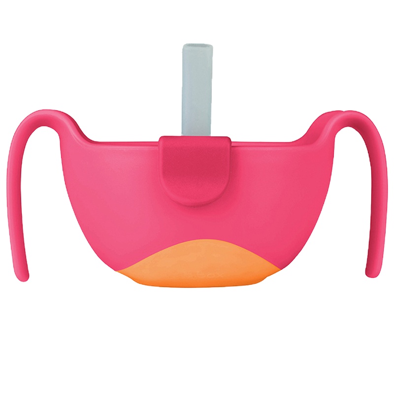 孕婴童餐具b.box 三合一多用辅食碗 婴儿吸管碗宝宝零食碗喂食碗 草莓粉