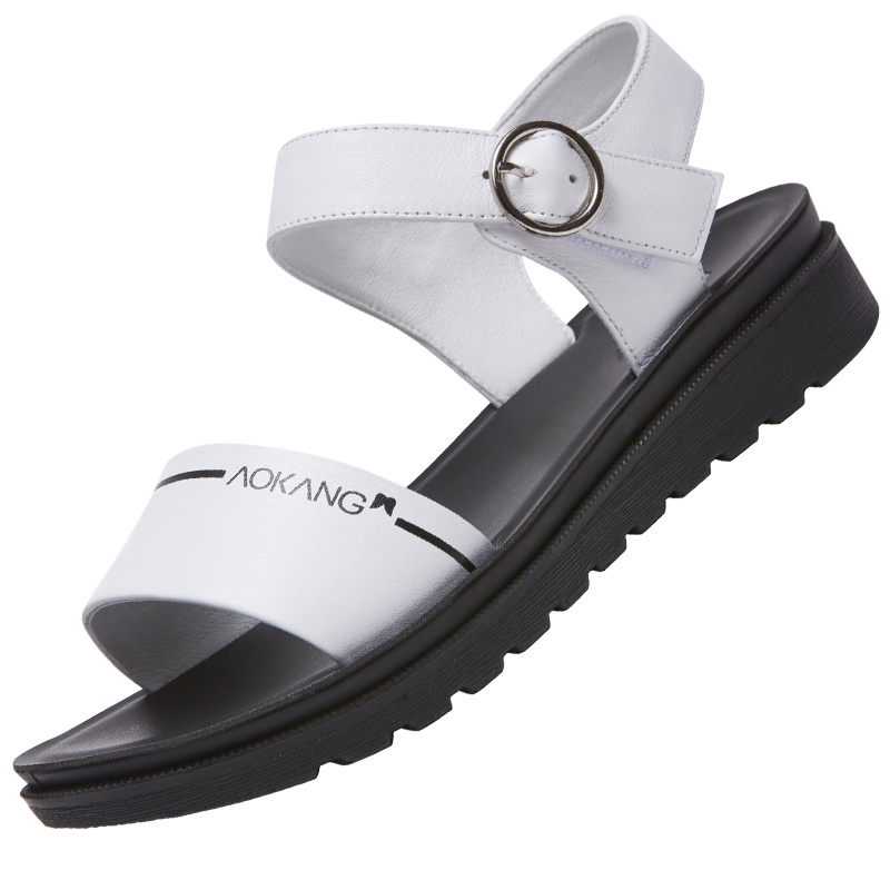 奥康沙滩凉鞋女夏季平底坡跟青年妈妈凉鞋护士女士凉鞋