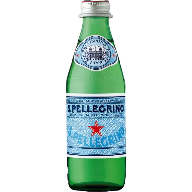 苏宁宜品推荐 意大利进口 圣培露 含气天然矿泉水玻璃瓶 250mlx24瓶/箱充气气泡