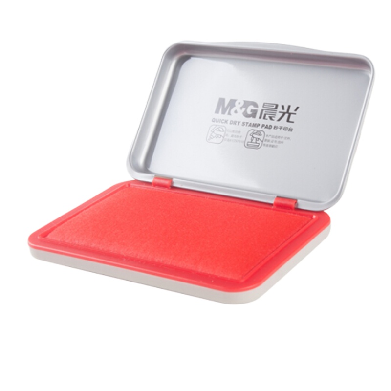 晨光(M&G) AYZ97517 文具红色财务专用秒干印台 120*80mm方形金属印泥印台 单个装