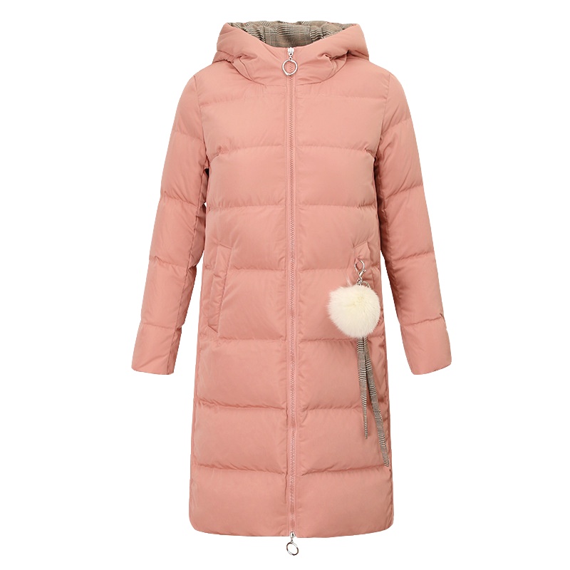 帝紫规冬季新款女装加厚保暖外套白鸭绒淑女连帽羽绒服