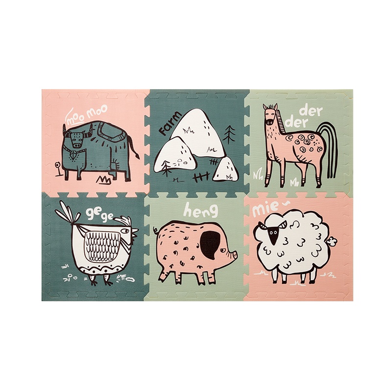 babycare宝宝爬行垫拼接加厚家用婴儿无味客厅爬爬垫儿童 泡沫地垫(奇洛埃丛林6片装单片58cm*58cm*2cm)