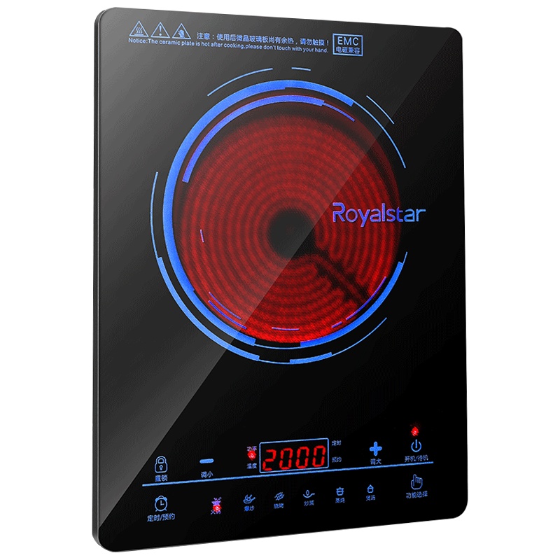 荣事达(Royalstar)电陶炉DTL20A10C触控式家用茶炉智能电陶炉匀火纤薄大面板爆炒火锅