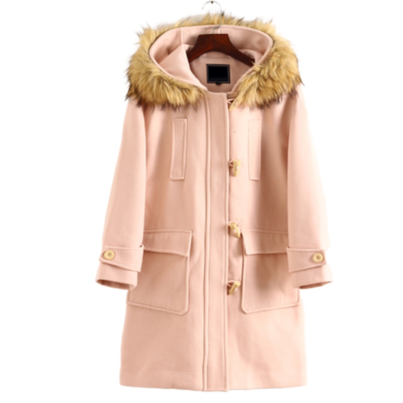 【专柜同款】拉夏贝尔毛呢外套气质通勤中长款韩版格子百搭流行大衣女20012380