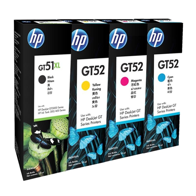 惠普 GT52 彩色 墨水(墨盒/墨水)(适用 HP GT5810 GT5820) 混色 4支装