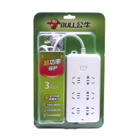 公牛（BULL）GN-216 总控开关 新国标孔6位插座双排插 3米电源线10A 2个装
